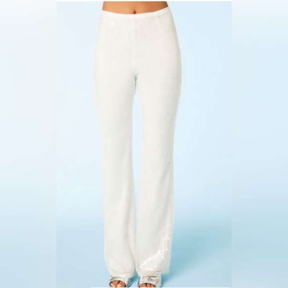 NWT FOREVER 21 l Sequin High-Rise Flare Pants size xs - Picture 2 of 11